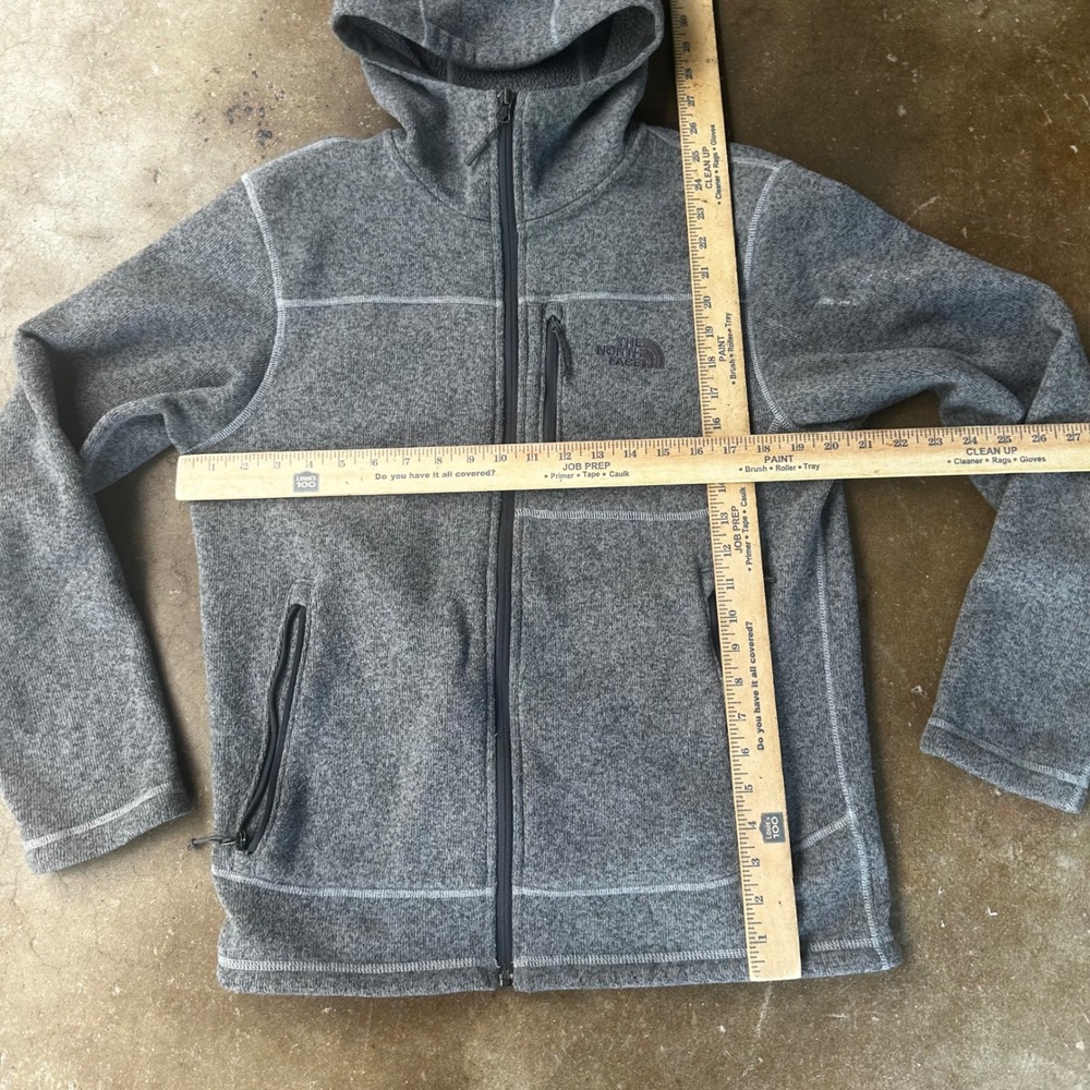 The North Face Gordon Lyons Hoodie Mens Medium Grey Fair Full Zip Fleece Jacket - Picture 5 of 7